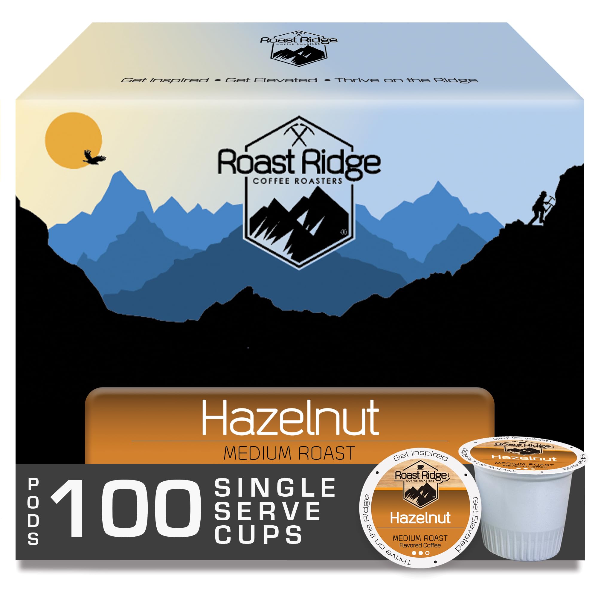 Roast Ridge Single Serve Coffee Pods for Keurig K-Cup Brewers, Hazelnut  Blend, Medium Roast, 100 Count