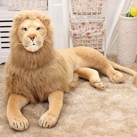 Amazon ライオン リアルぬいぐるみ 獅子 アニマル おもちゃ 抱き枕 動物 誕生日 プレゼント うつ伏せ姿 ふわふわ 動物園 おしゃれ 大きい 動物静態モデルぬいぐるみ 面白グッズ 特大 ビッグサイズ 撮影道具 コスプレ用 ぬいぐるみ おもちゃ