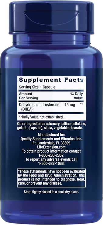 Life Extension DHEA 15 mg, Hormone Balance, 100 Capsules