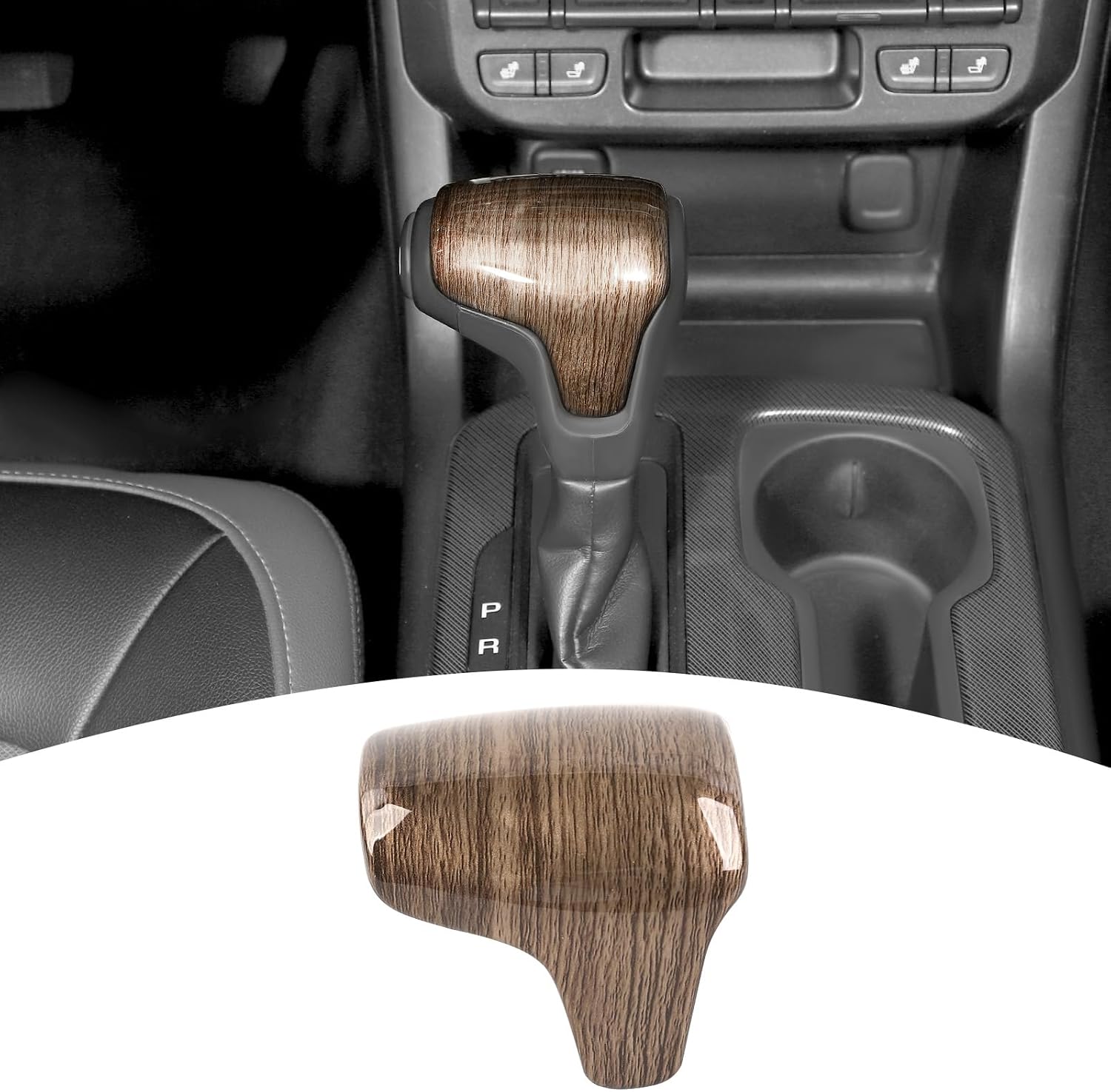 for Colorado Gear Shift Knob Trim Cover Fit for Chevy Colorado/GMC Canyon 2014-2022 Brown Wood Grain Interior Accessories 1pcs
