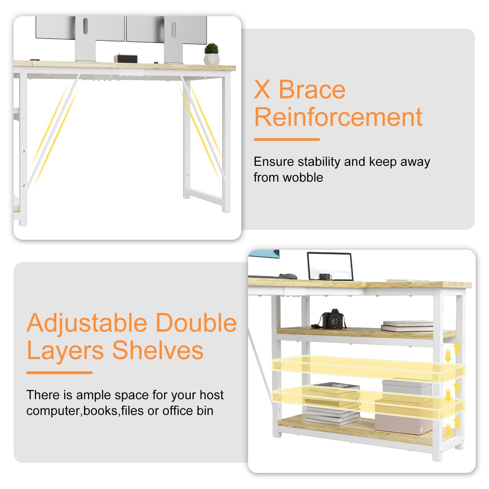 Triumphkey 110 80cm L Shaped Computer Desk With Reversible Large ...