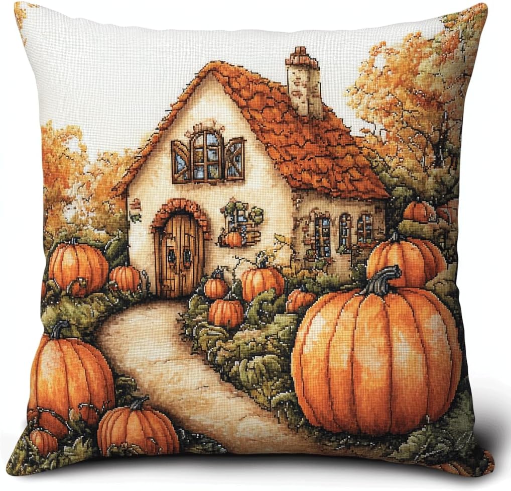 Stamped Cross Stitch Pillow Kits, Cartoon Phoenix 11CT Cross Stitch Cushion Cover Embroidery Kit Pillow Cases Counted Needlepoint Handmade Cushion Cover for Home Decor 18x18inch