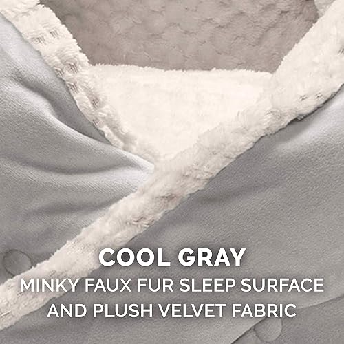 Miniatura 6 de Furhaven cama para mascotas, para gatos y perros pequeños, cama relajante y envolvente con pelo de visón afelpado y aterciopelado, lavable, gris