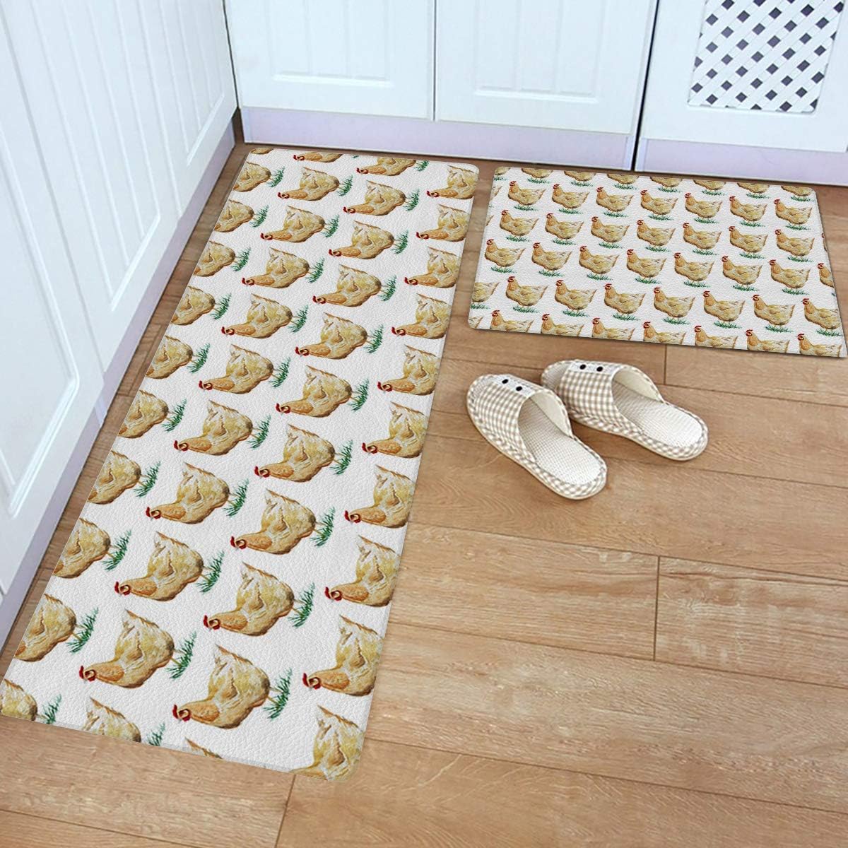 Kitchen Rug Set 2 Pieces Comfort PVC Leather Standing Desk