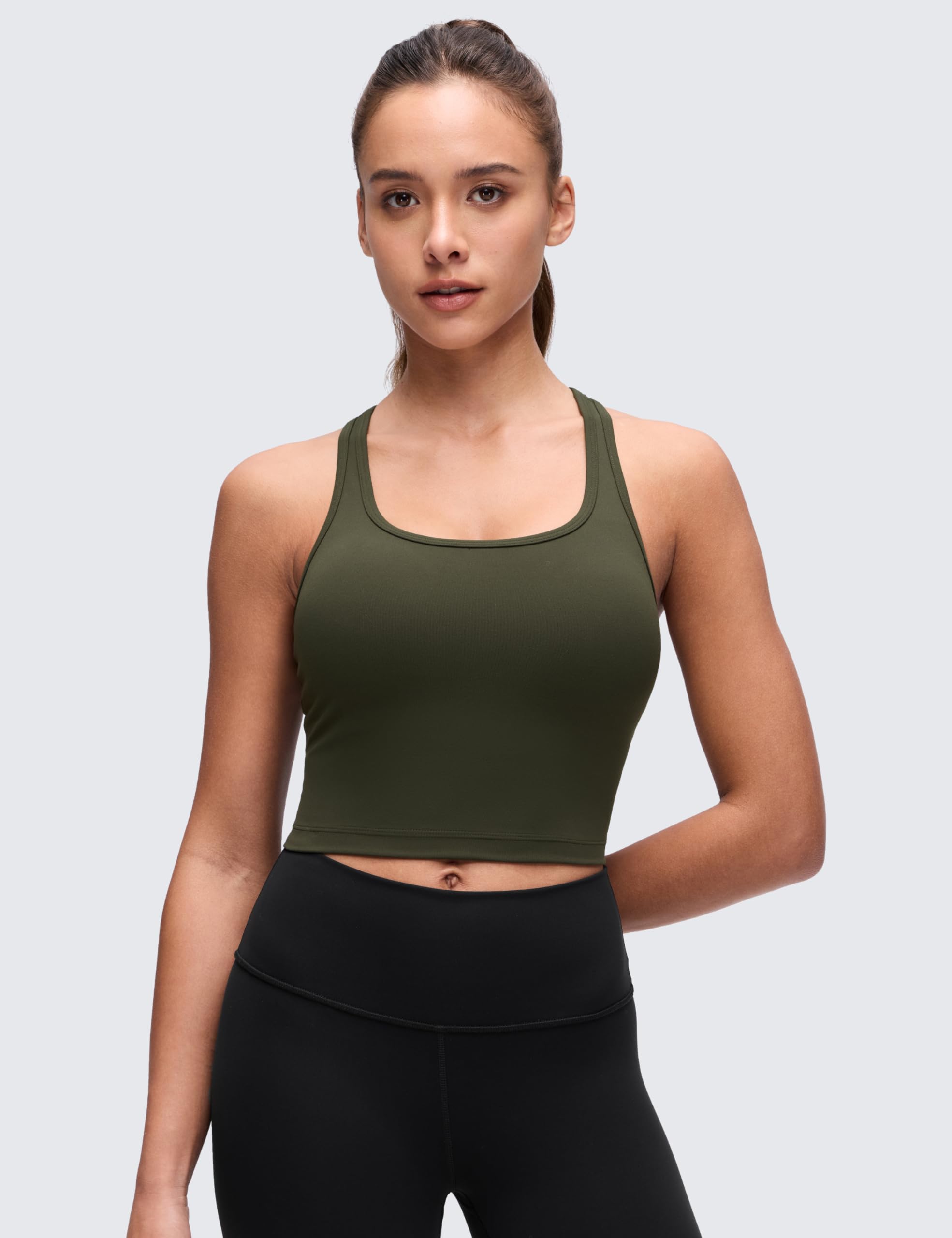 CRZ YOGA Butterluxe Femmes Y-Bos Palangre Brassière de Sport - Coussinet Col en U S'entraîner Débardeur Court