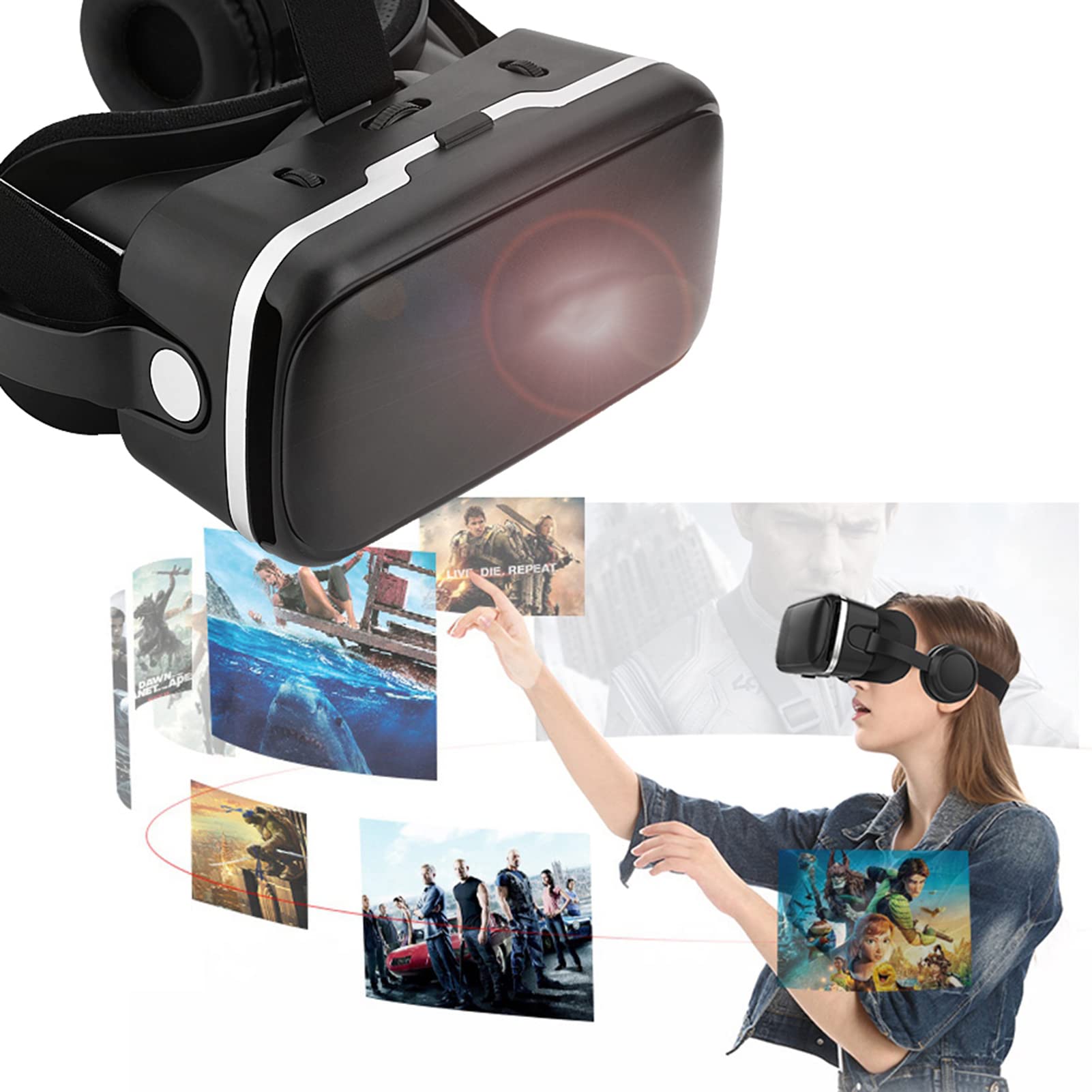Per Occhiali VR 3D Per realtà Virtuale con Auricolare Per 3,5 6.0 Per Telefoni Android IOS