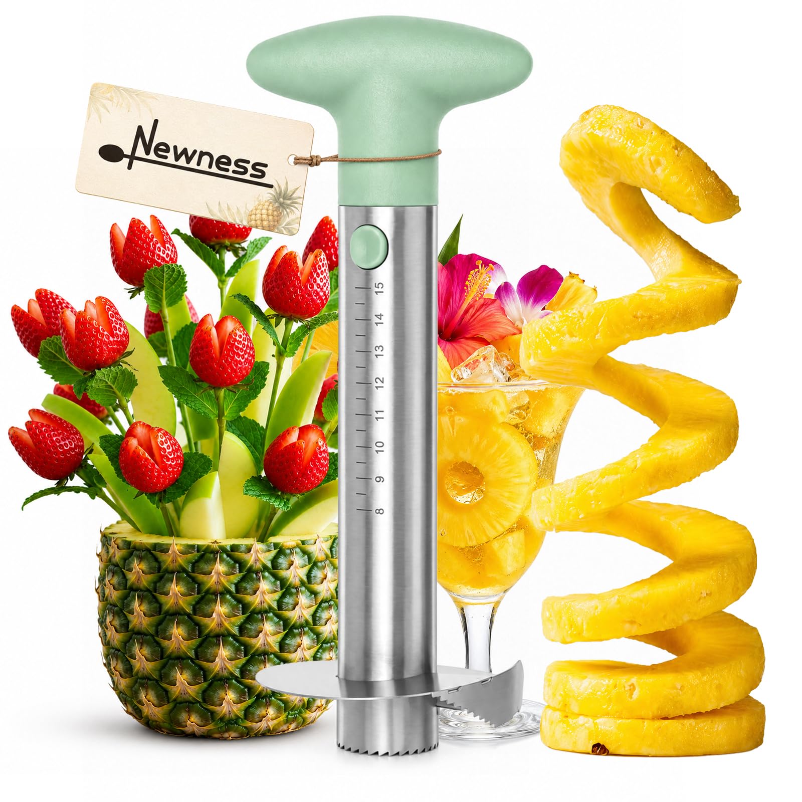 Newness Upgraded Pineapple Corer & Slicer, Reinforced Thick Blade — Amazon image 8