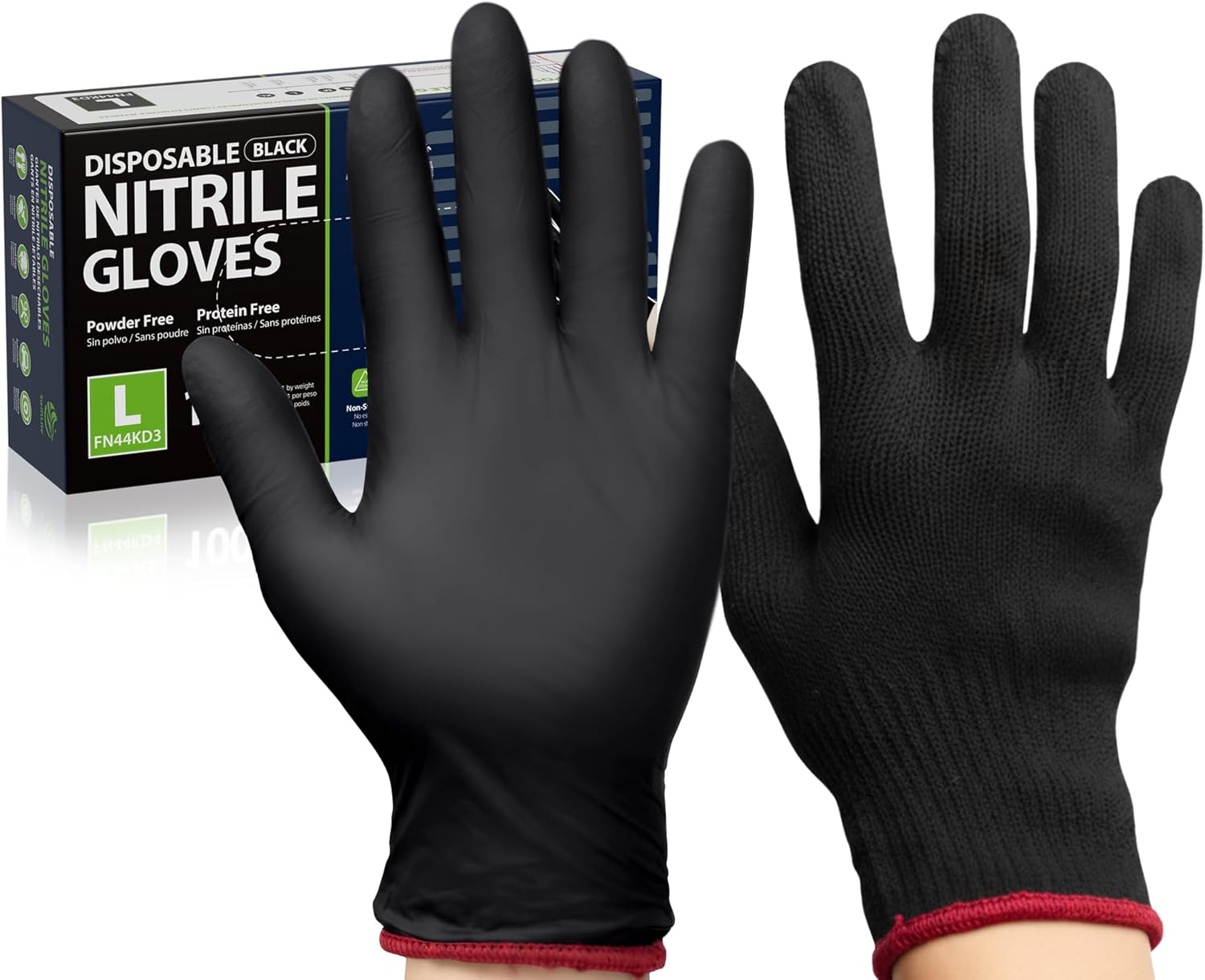 SWIFTLITE BBQ Gloves, 6 Heat Resistant Cotton Liners + 100 Disposable Nitrile Gloves for Barbecue, Grilling, Cooking, Smoker
