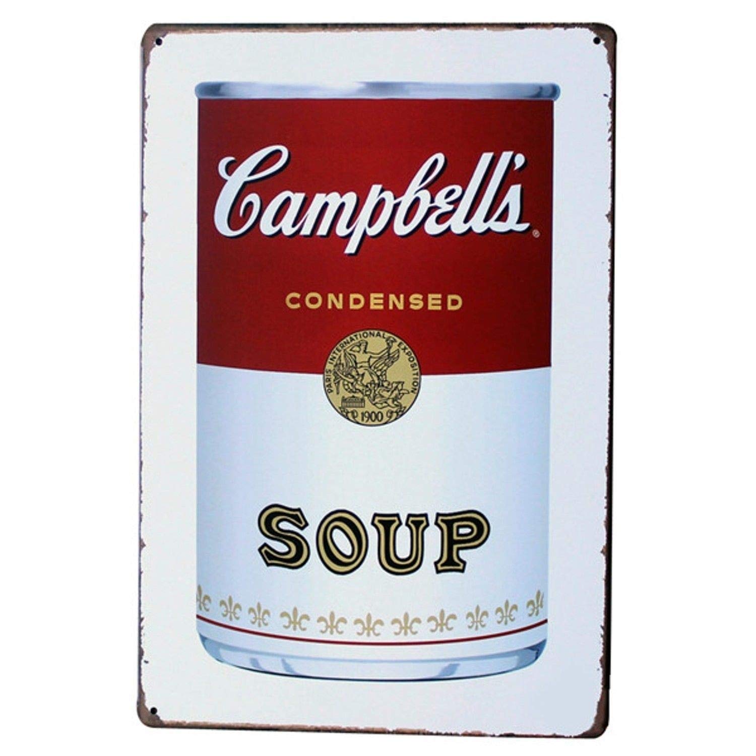 Bobdsa Mrute Campbell's Soup Tin Wall Sign The Art Iron Painting Plaque Metal Wall Decoration Poster Decor Gifts for Office Home Man Cave Cafe Shop bar 8X12 INCHES Vintage Signs