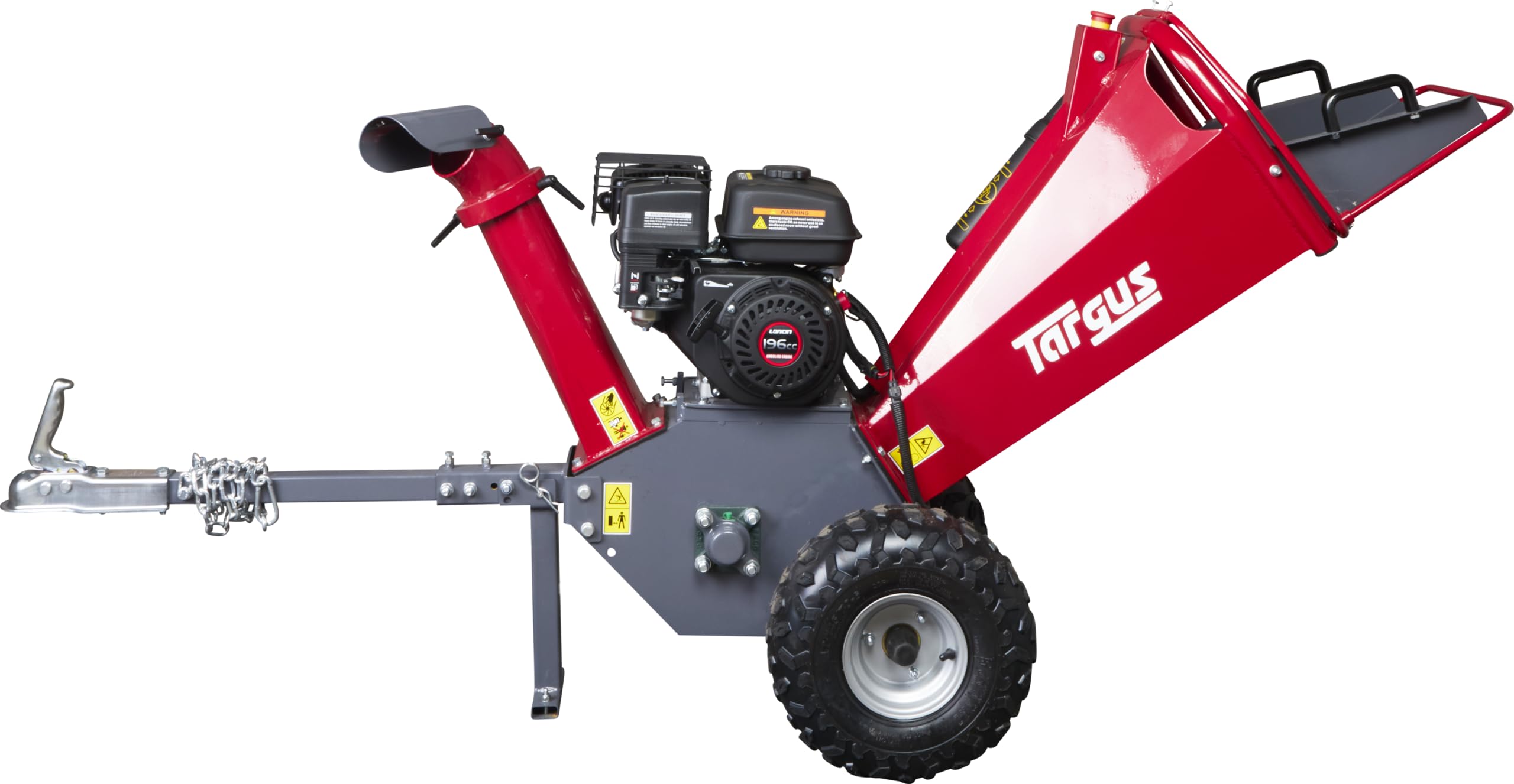 P. Lindberg Benzin-Holzhäcksler, Hochleistungs-Gartenhäcksler, Astzerkleinerer & Baumast-Häcksler, 196-ccm-Viertaktmotor, anhängbarer Häcksler, um 360° drehbarer Auswurfschacht, für Äste bis zu 100 mm