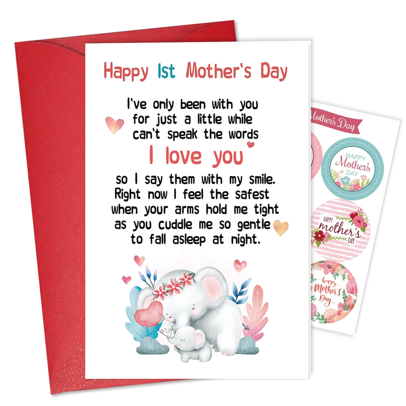 FurniGift Mothers Day Card-for for New Moms, Card Set with Envelope and Stickers for First Time Mom Pregnant Mom Mother To Be Mommy