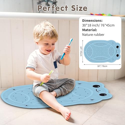Miniatura 8 de Tapete de baño antideslizante para bebé, tapete de ducha antideslizante para niños de 30 x 18 pulgadas, tapete antideslizante con fuerte succión y