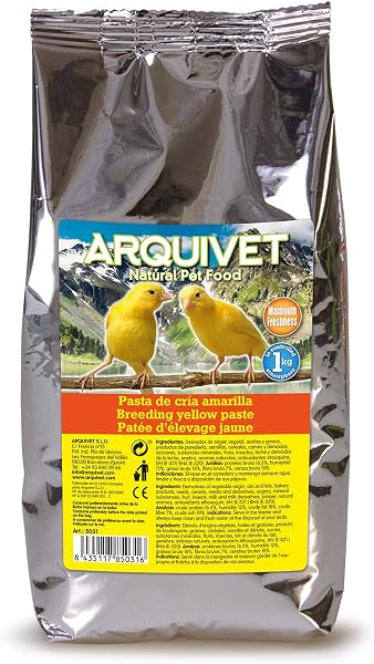 ARQUIVET - Pasta de cría Amarilla y Mantenimiento para pájaros 300 gr - Sabor Neutro - Comida para Todo Tipo de Aves y Especialmente de Plumaje Amarillo - 5