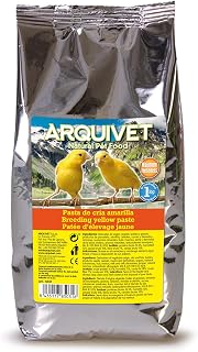 Arquivet, Pasta de cría Amarilla y Mantenimiento para pájaros, Sabor Neutro, Alimentación para Aves, Comida para Todo Tipo de pájaros y Especialmente de Plumaje Amarillo, 1 kg