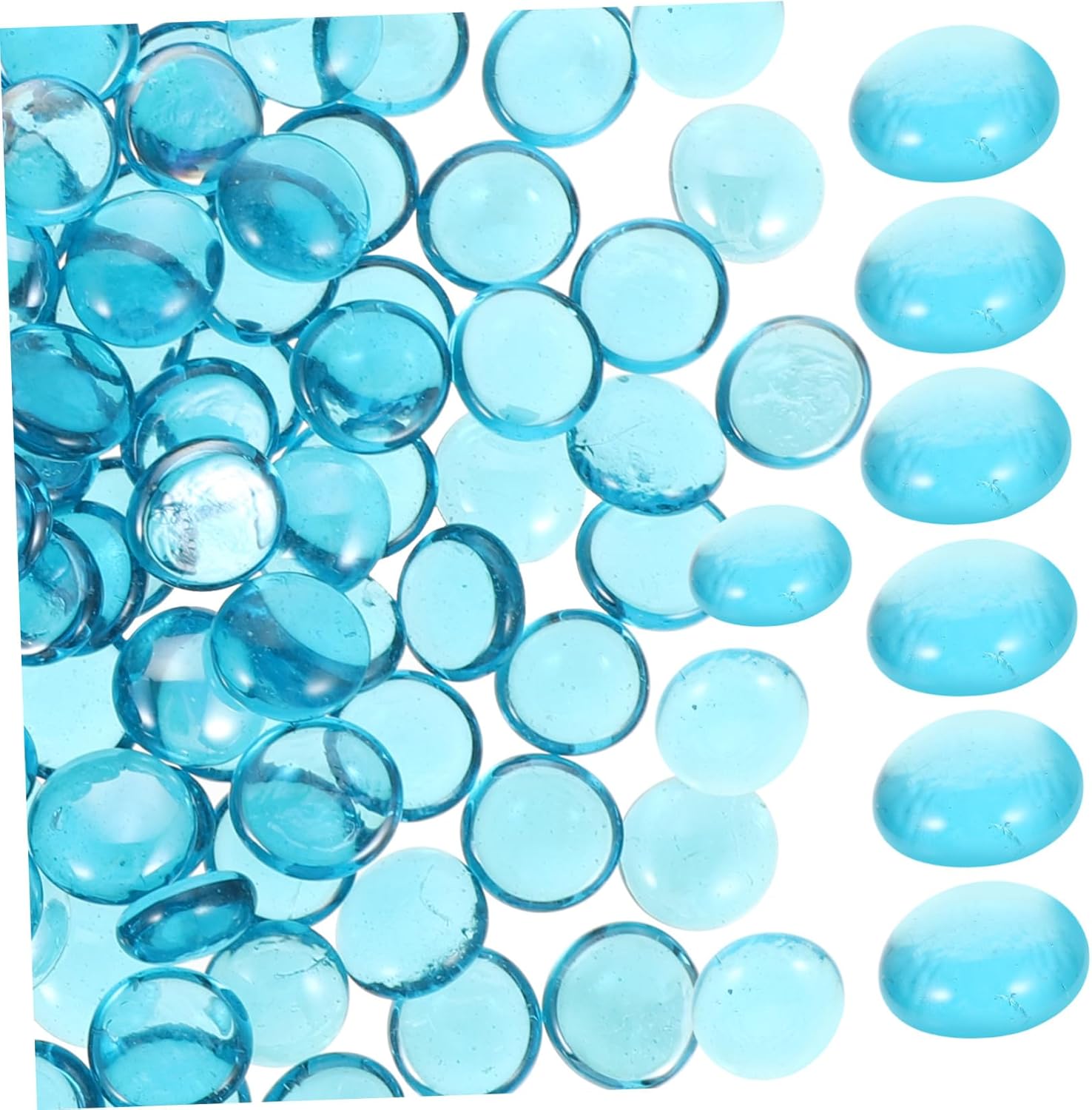 Fire-Resistant Blue Glass Beads Bag for Fire Pit Fireplace Decor Non-Toxic Aquarium Fish Tank Stones Shiny Landscape Ornaments for Succulents and Crafts