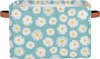 AUUXVA Little Daisy Storage Baskets Cube Storage Boxes Bins Collapsible Laundry Baskets for Nursery Shelf Bedroom Bathroom Toy Organizer 1PC