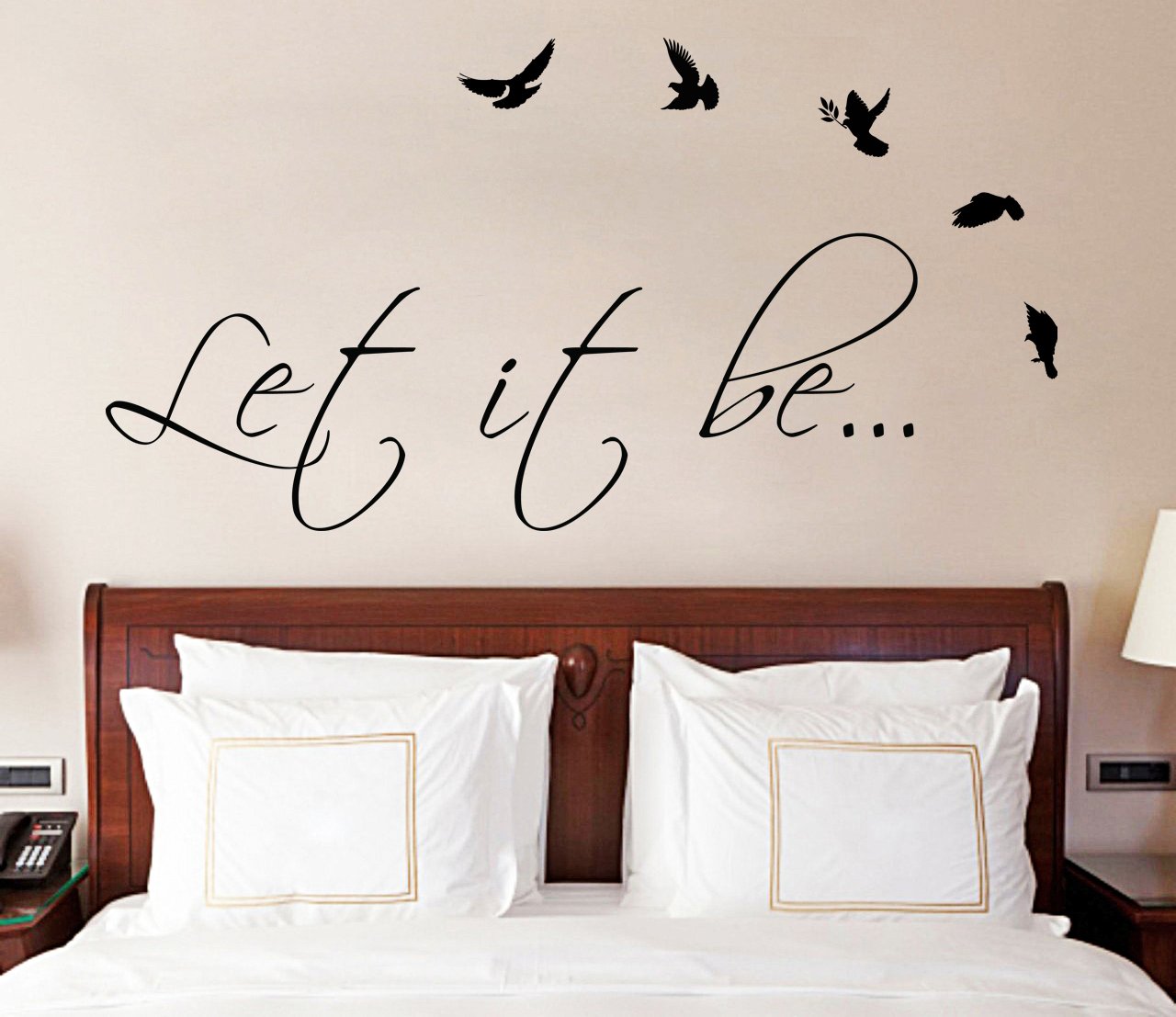Pegatinas de pared con frase Let it Be/Inspirational Dichings Calcomanías de vinilo para decoración de habitación (280 x 102 cm)