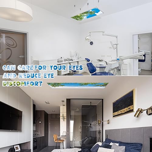 Miniatura 7 de Amylove 4 cubiertas de luz fluorescente, paneles de techo para aula, filtros de luz con material de película retroiluminada para oficina, escuela, 4