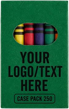 Coloring Crayons in Bulk with Company Logo Customize with a Personalized Message Or Image $1.01 Each - Sold in Pack of 250-Green