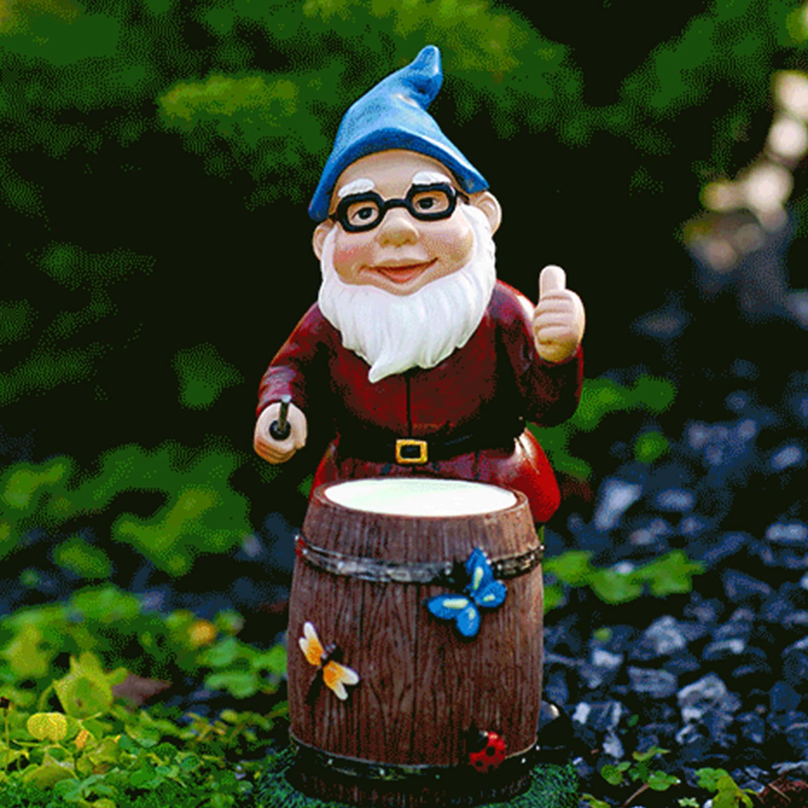 Tamburo Battendo Ornamenti Nani Decorazione Giardino Compleanno Resina Nani Statua Nani Figurine Resina