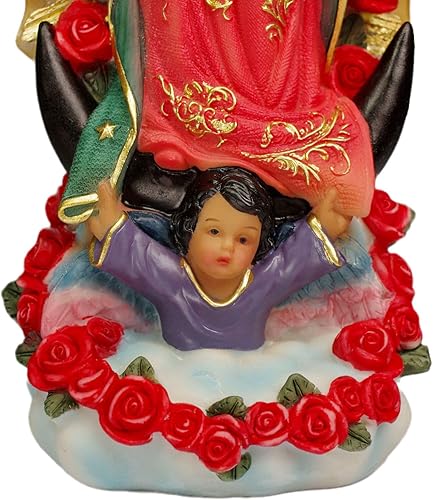 Miniatura 7 de Estatuas de Virgen de Guadalupe de 10 pulgadas, estatua de Virgen María de Guadalupe, estatua grande de resina de Virgencita María