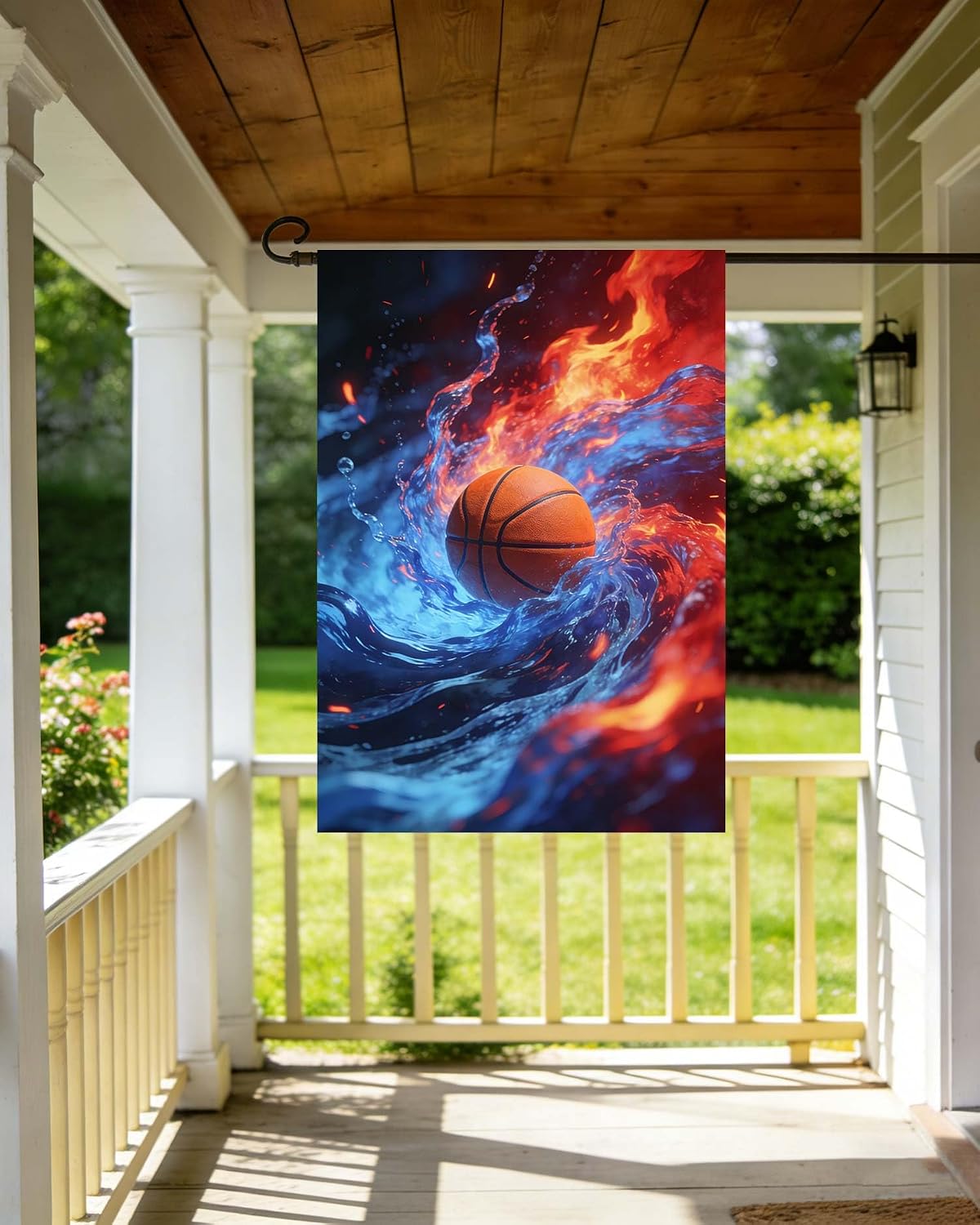 Basketball Game Team Goal Ball Sports Athletic House Flag 28" x 40" Double Sided Polyester Welcome Yard Garden Flag Banners for Patio Lawn Home Outdoor Decor