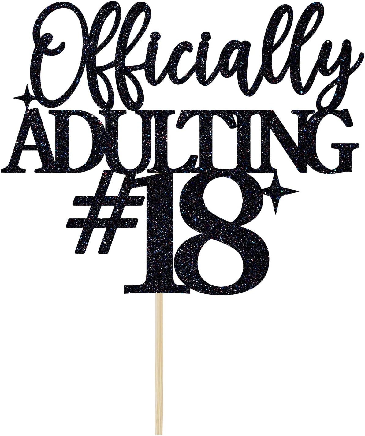 Amazon.com: Officially Adulting 18 Cake Topper, Time To Adult Birthday ...