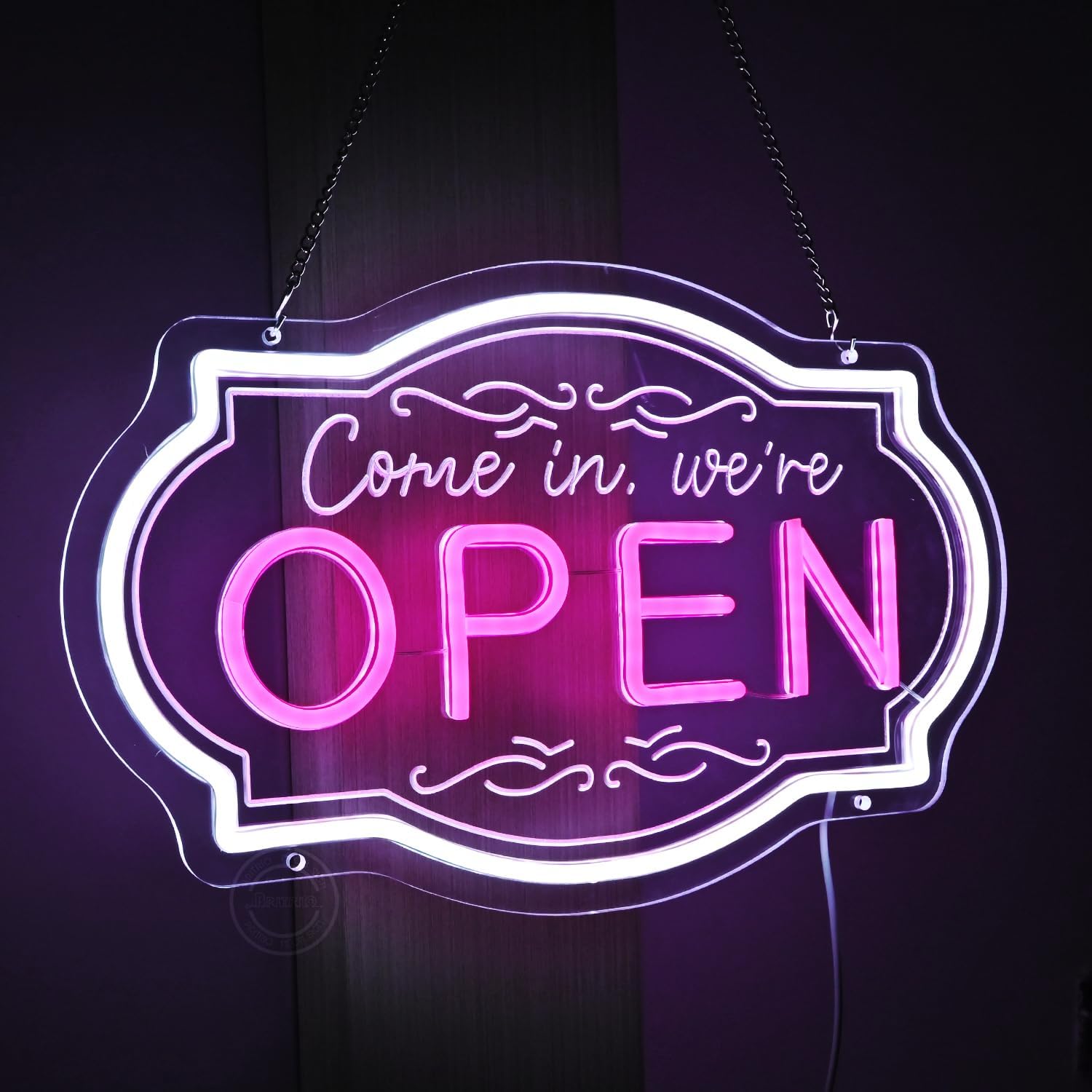 Britrio LED Open Sign for Shop Window Advertisement Display Open Neon Sign for Bar Pub Cafe Restaurant Clothing Store Beauty Salon Wall Storefront Decor 5V USB Powered with Dimmer Switch Yellow Pink