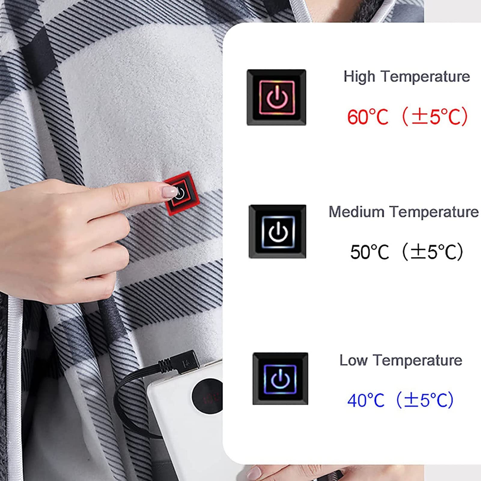Ciepły elektryczny podgrzewany szal, podwójna kieszeń koc elektryczny miękki polarowy podgrzewany koc, USB przenośny można prać w pralce damski szal - do biura domu na zewnątrz 178 * 70 cm