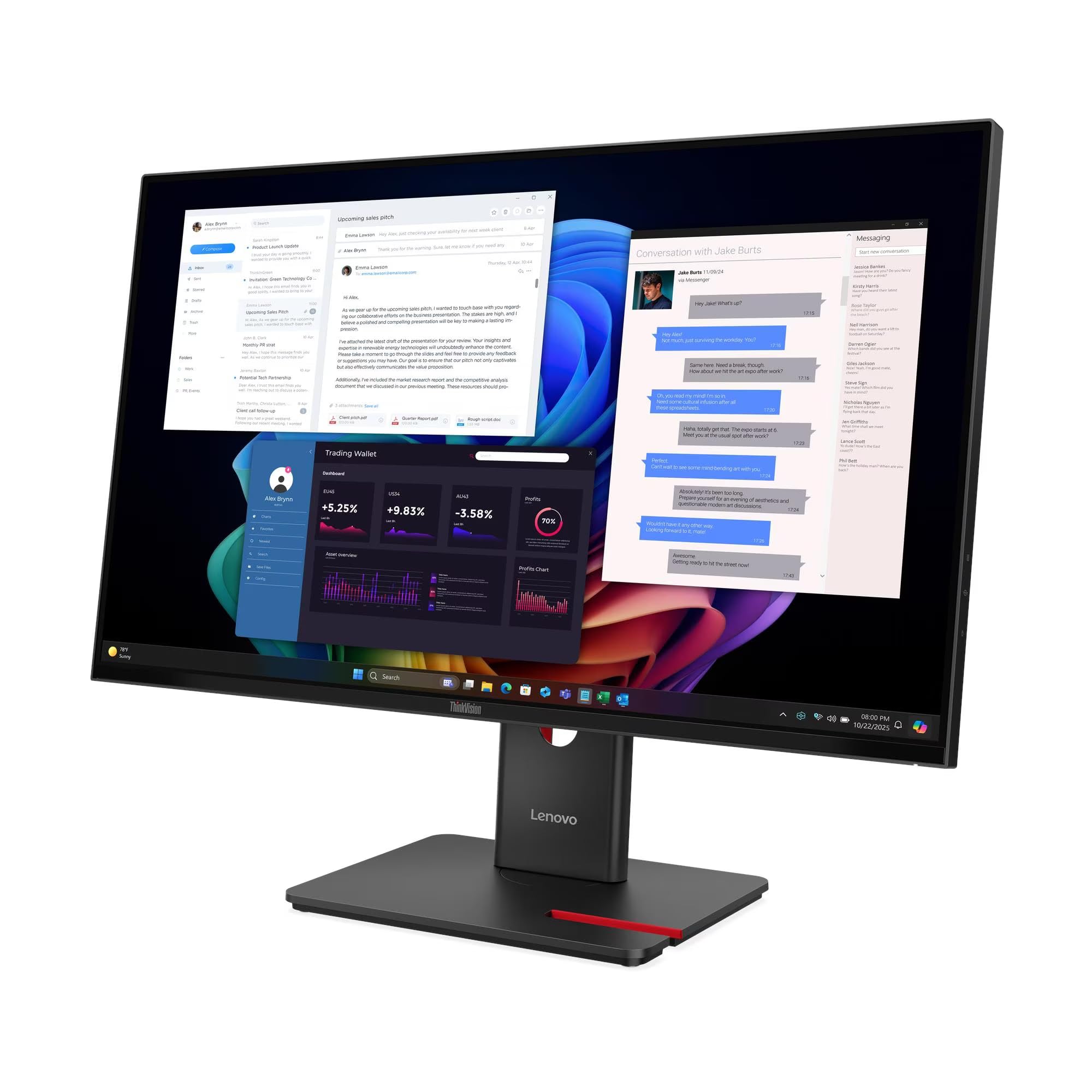 Lenovo ThinkVision T27UD-40 Monitor (ThinkVision T27UD-40 4K/USB-C Monitor 27. WARRANTY: 3YM)