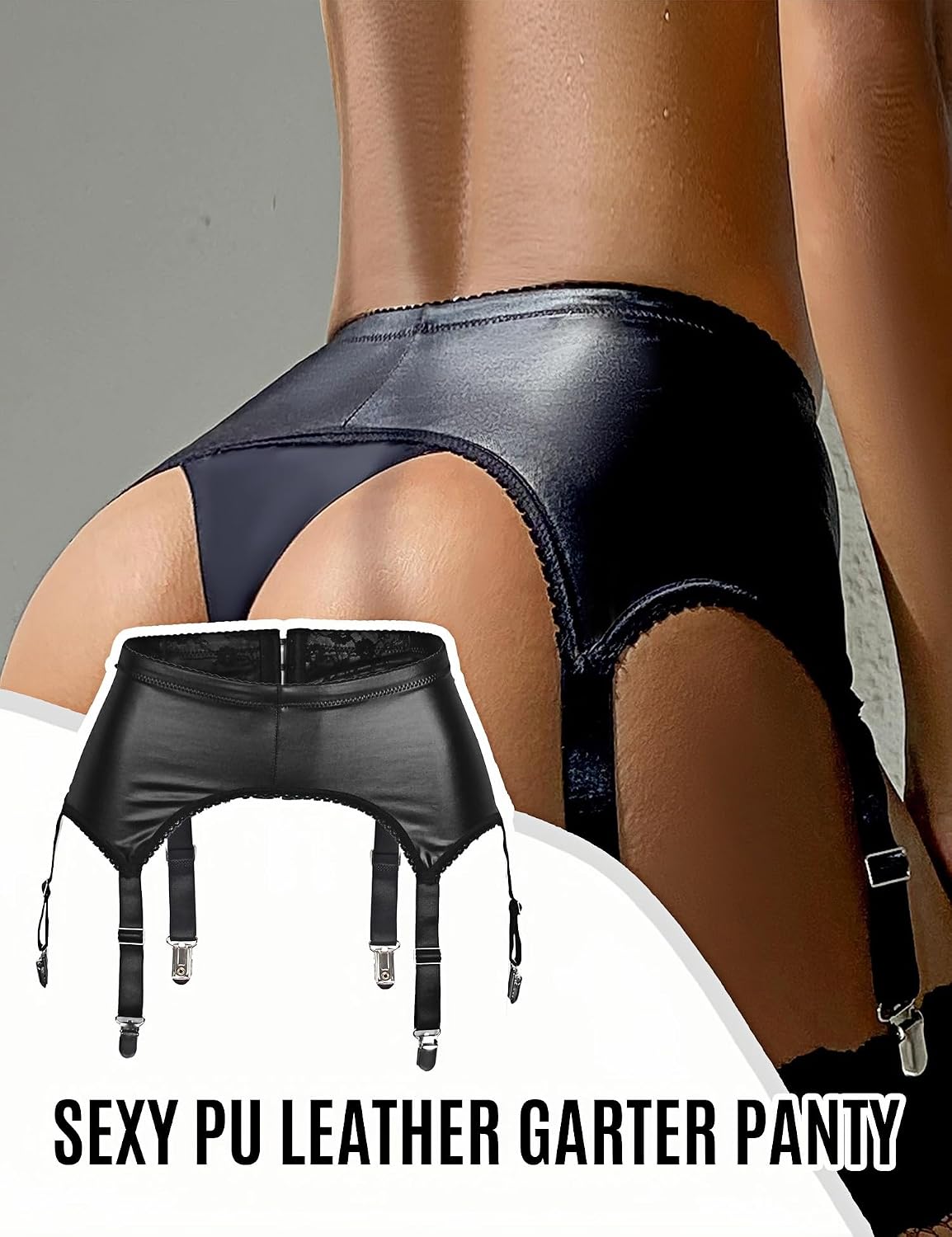 ohmydear Plus Size Vintage Lace Garter Belt with 6 Straps Metal Clip for Thigh High Stockings (Garter Belt Sold Only)