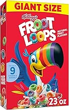 Kellogg’s Froot Loops Breakfast Cereal, Good Source of Fiber, 15g Whole Grain, Giant Size, 23 oz