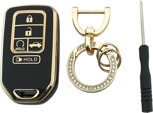 Miniatura 10 de Funda para llavero Honda con llavero de TPU suave, protección completa, compatible con Honda Accord Civic CR-V CRV Pilot Passport Insight EX EX-L