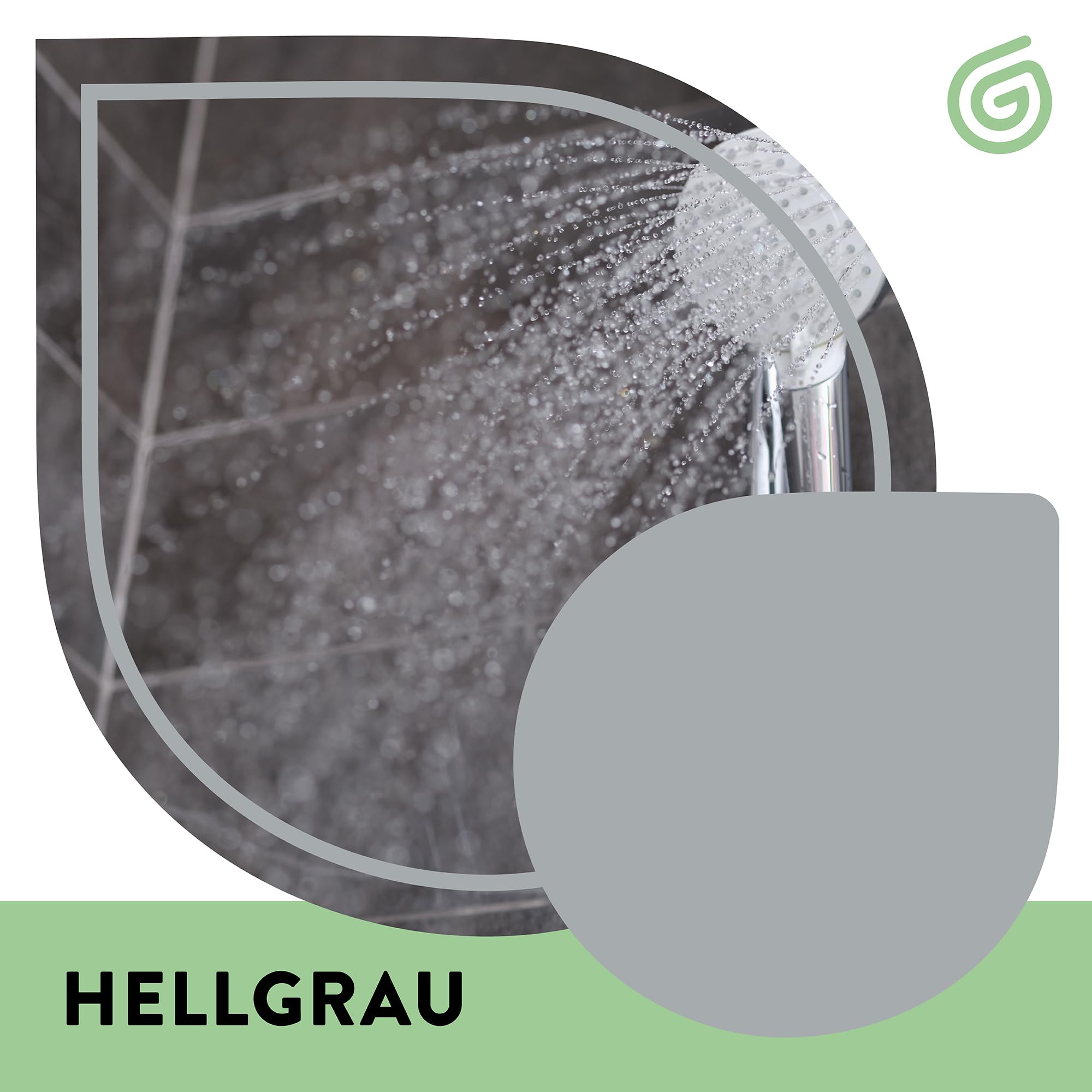 GLEAN Fugenfarbe & Versiegelung Hellgrau | 340g | Erneuert & schützt Fliesenfugen | Mit Schaumstoffpinsel | Atmungsaktiv & fleckenresistent | Für Bad, Dusche & Küche