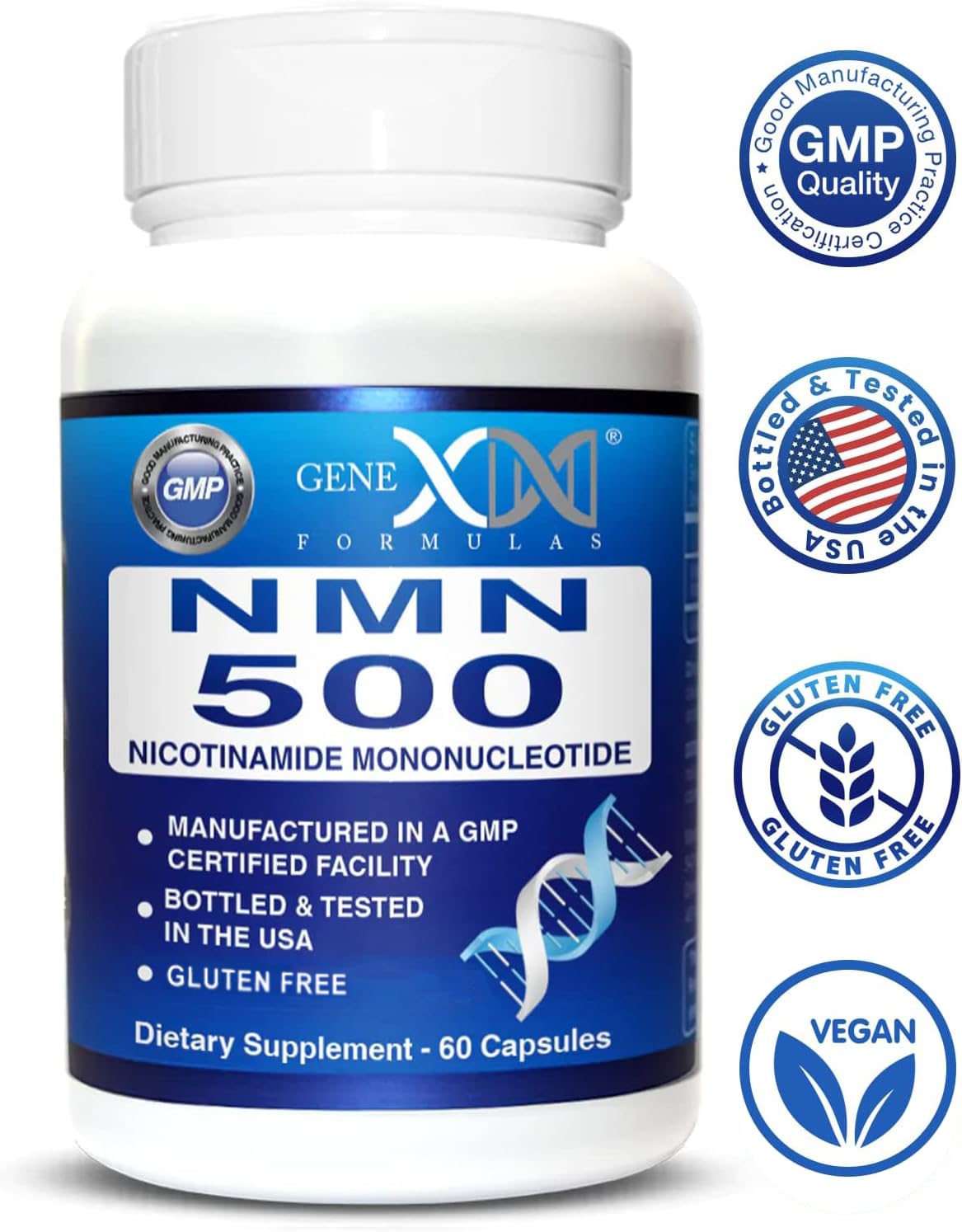 Genex Formulas NMN 500mg - 99% Pure Shelf Stabilized Supplement Capsules for Increased NAD Levels & Healthy Aging, GMP Certified, 500mg per Serving, 60 Capsules — Amazon image 7