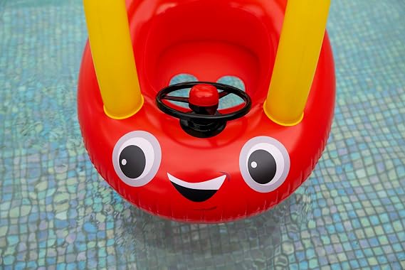 Poolcandy Little Tikes Cozy Coupe Inflatable Junior Baby Boat for The Little Ones, Enjoy a Day in The Water in Comfort with The Cozy Coupe Built in Canopy