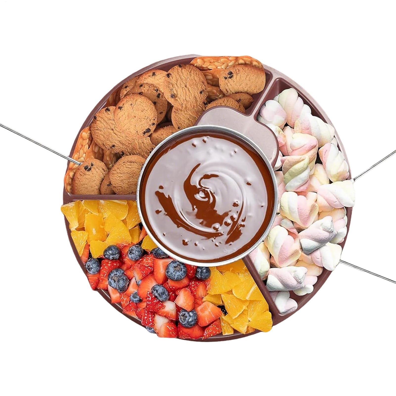 Set mit Fonduetassen, beheizbar, für Süßwaren, Butter und | Fondu Schokolade für Käse, Creme, Kaffee, Milch, Desserts, Küche, Camping, Picknick, Geburtstag