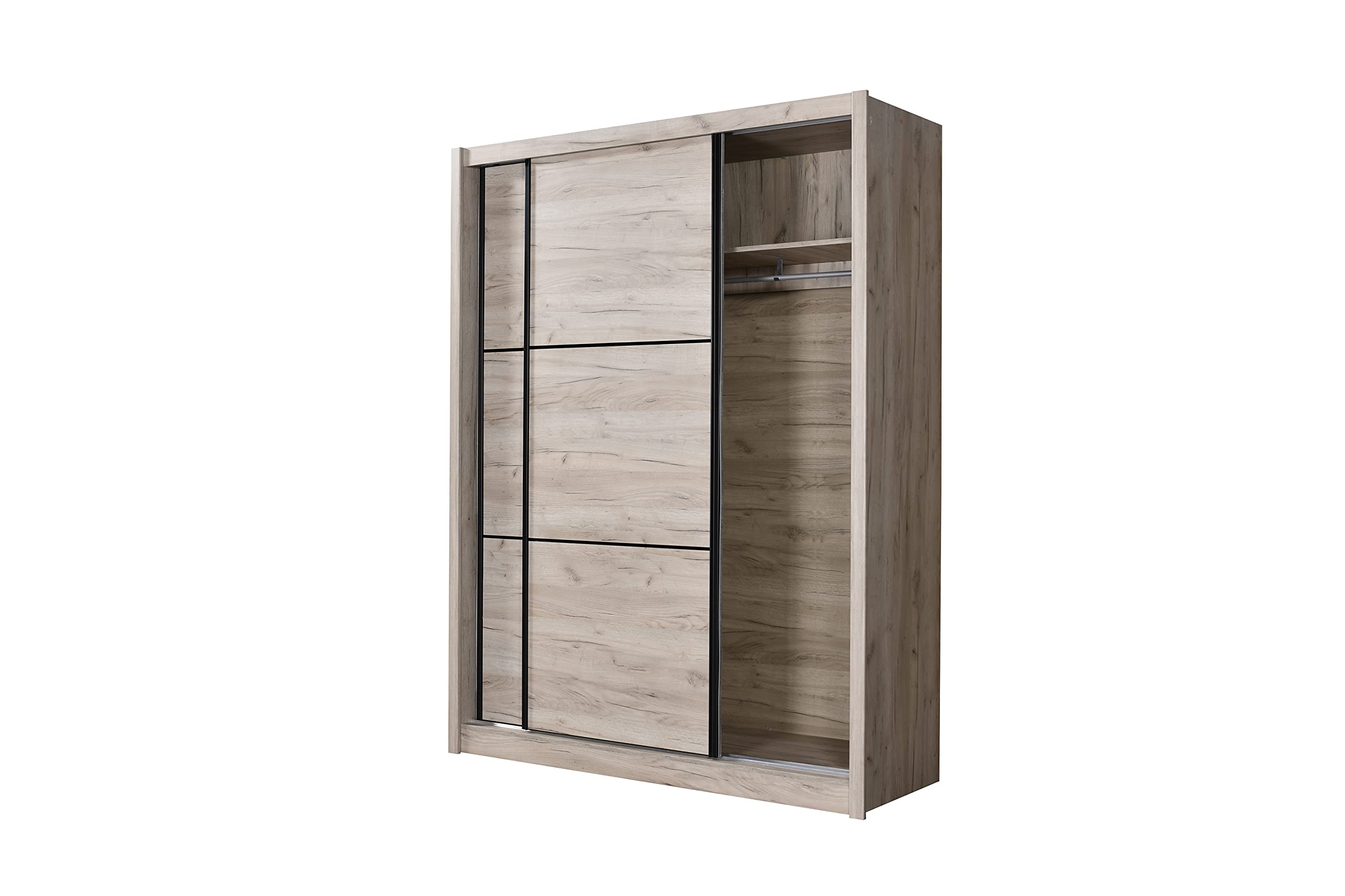 Arredo Stock Armadio 2 ante scorrevoli rifinito effetto quercia, 166x60x215 cm