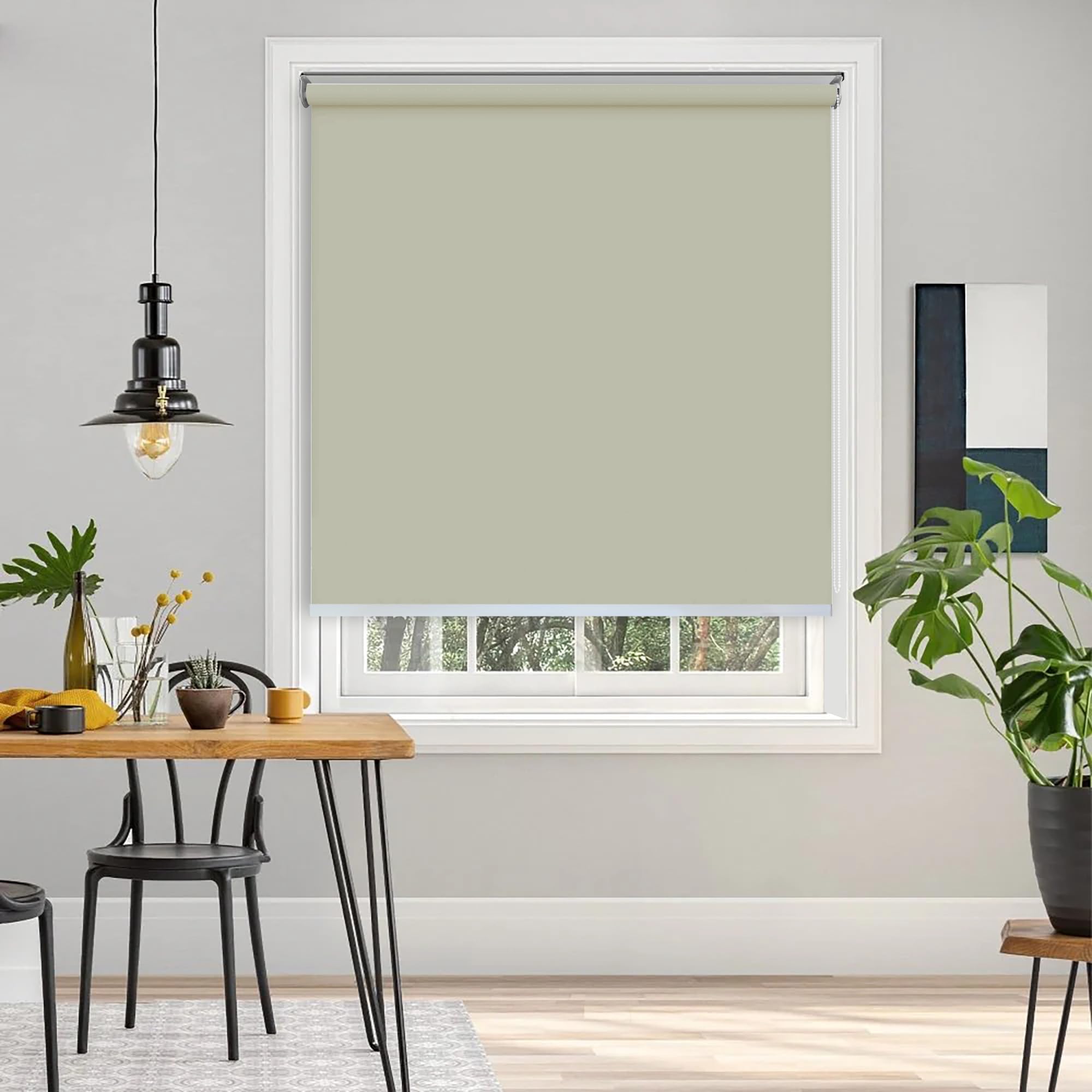 Colornest 100% Blackout Roller Blinds for Windows 18 Inch W X 48 Inch L Roll-Up Shades Sun UV Protection for Home & Office, Dark Beige| Heavy Duty in 38 MM Pole-image-39