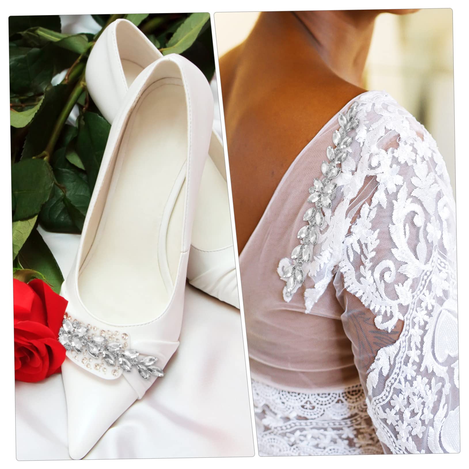 EXCEART 4pezzi Cintura Decorativa Strass Per Matrimonio Applique Con Design Elegante Per Vestiti Scarpe e Accessori Per Sposi e Cerimonie