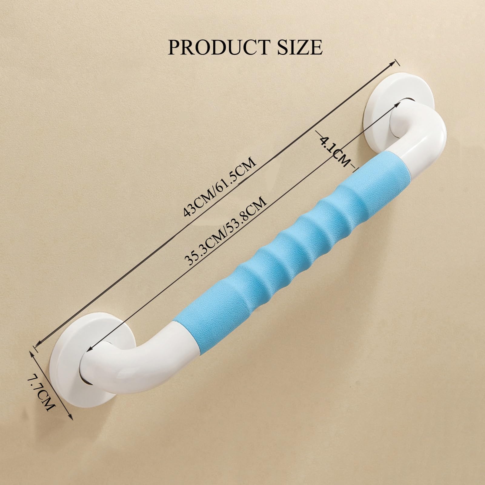 maniglie di sostegno per il bagno, Maniglione da bagno for anziani Multicolor 43-61,5 cm(Grey,L43CM)