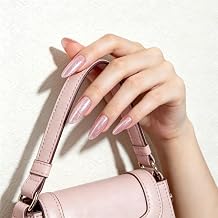 Medium-Long Almond Press On Nails, UV Coated Short Pointed Almond Nails, Salon Grade Glossy Cat Eye Nails, 12 Sizes 24Pcs Set with Jelly Glue