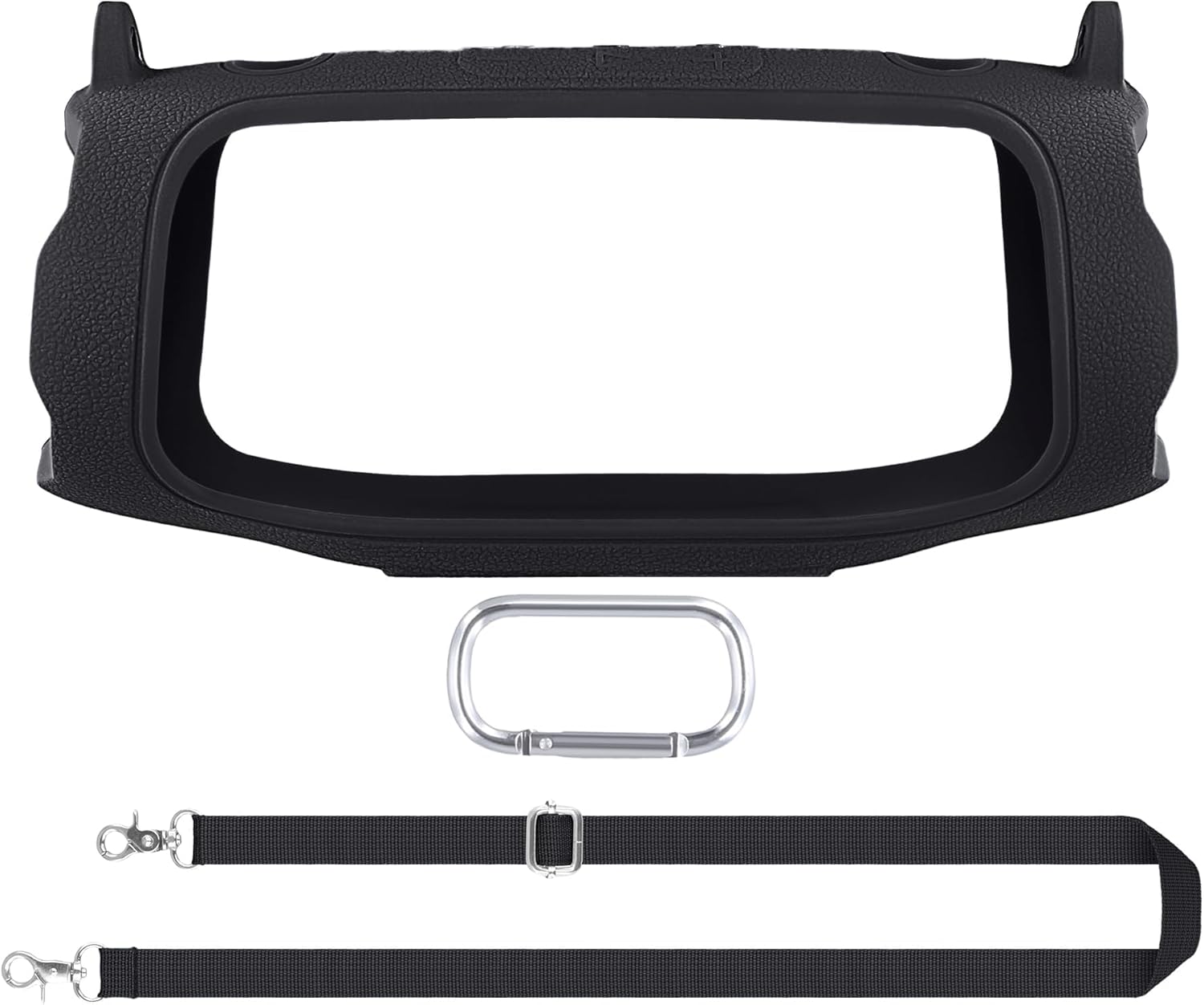 co2CREA Silicone Case for JBL Charge 6 Portable Waterproof Bluetooth Speaker, Portable Travel Soft Cover with Shoulder Strap, Protective Skin Case (Black) - Image 2