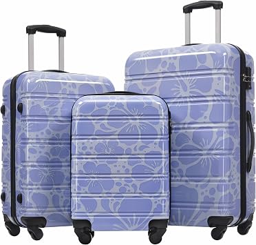 Luggage Sets 3 Piece, ABS Hardshell Suitcases with TSA Lock and Spinner Wheel, Expandable Travel Luggage for Men and Women Blue