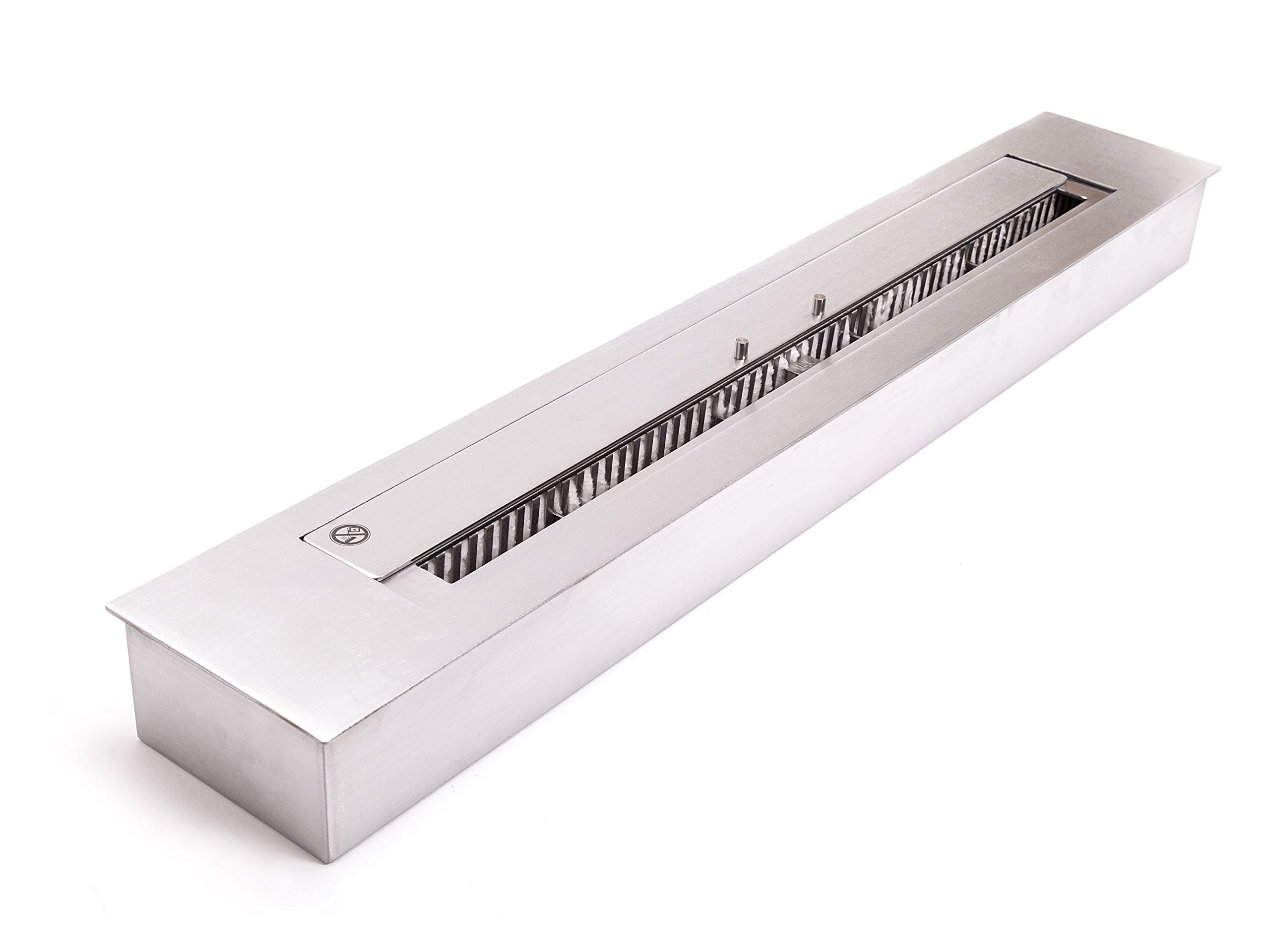 PURLINE F9690 - Combustion block 90 cm with flame regulator stainless steel, 6.5 litres, 5000 W, for wood chimney or built-in chimney