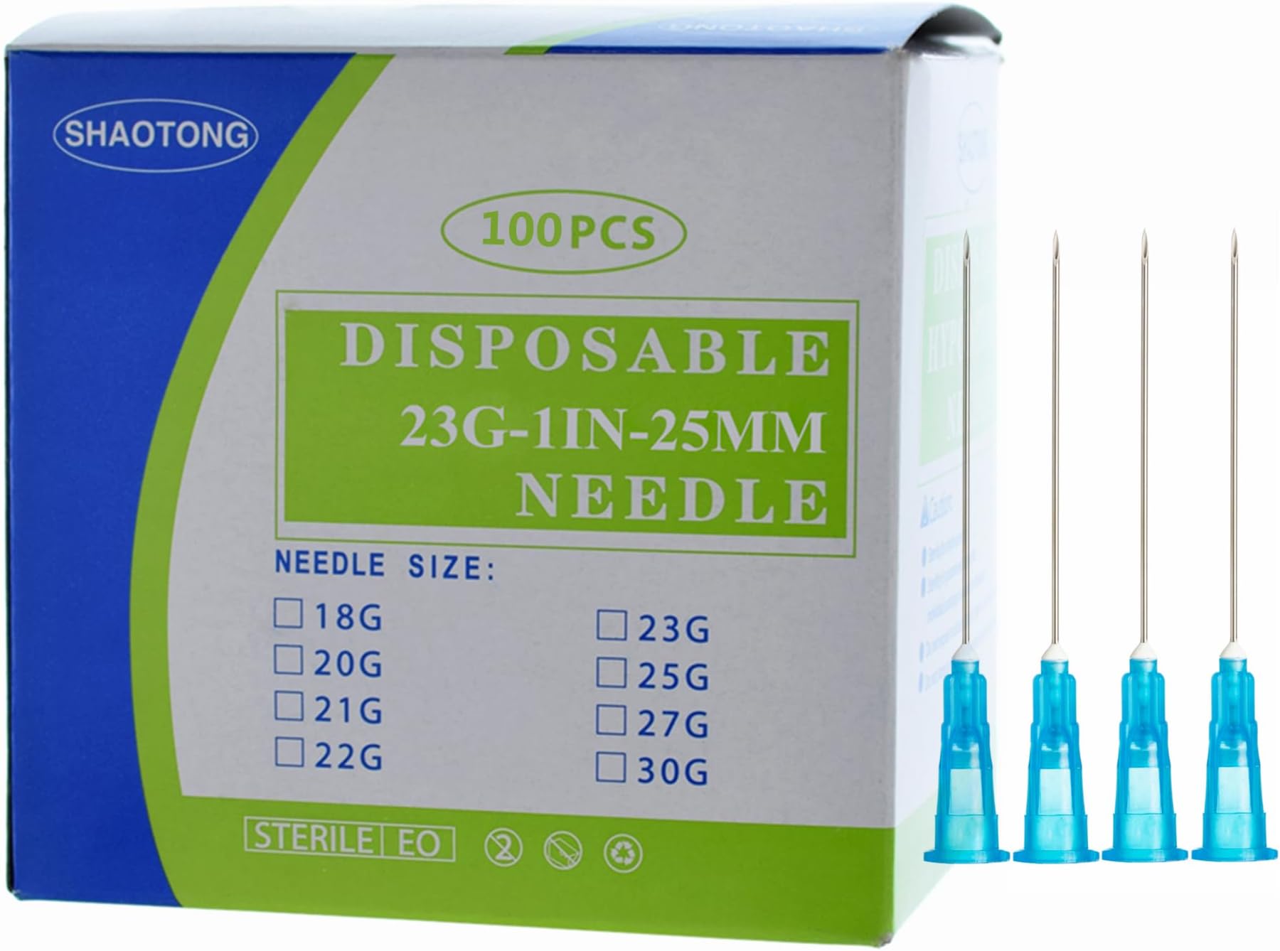 Disposable sterile needles 100Pack (23G-1.5IN)
