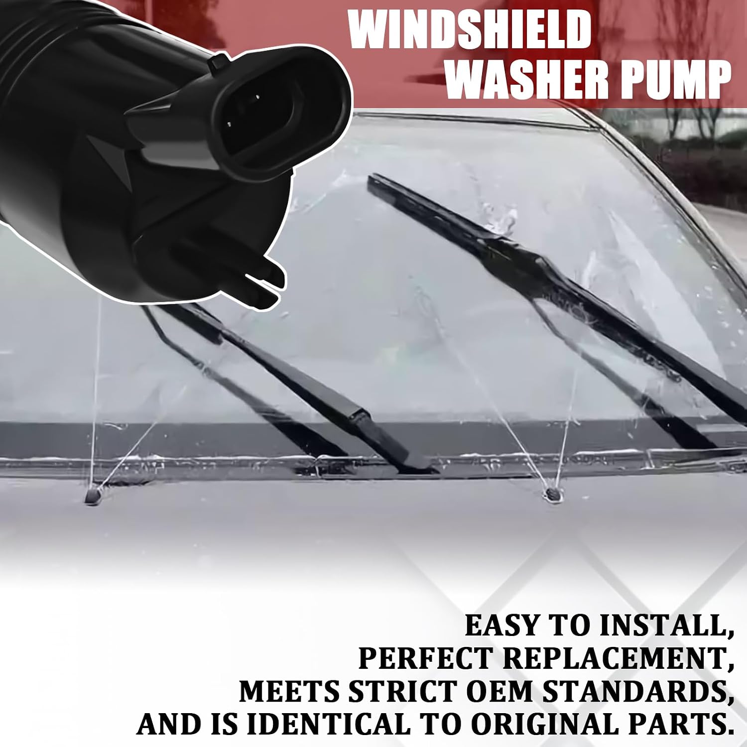 Front Windshield Washer Pump with Grommet, Replaces#385-232316A 22127652 89025062 89001122, Compatible with Silverado Blazer GMC Sierra Buick, Pontiac, Isuzu & Cadillac（1PCS)