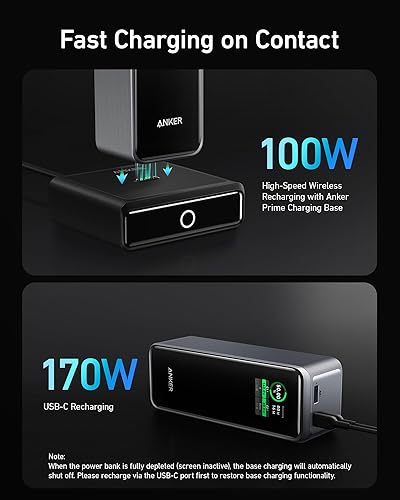 Miniatura 5 de Anker Prime Power Bank - Cargador portátil de 27,650 mAh de 3 puertos y 250 W para viajes, aprobado por la TSA, aplicación inteligente, para MacBook