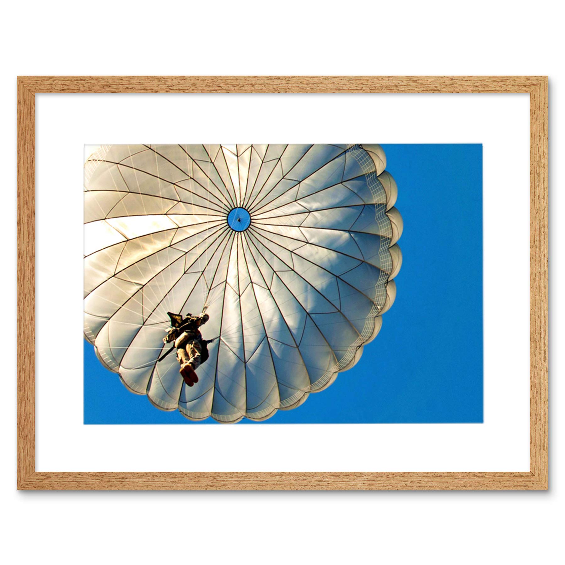 Wee Blue Coo War Soldier Paratrooper Parachute Falling New Picture Framed Wall Art Print