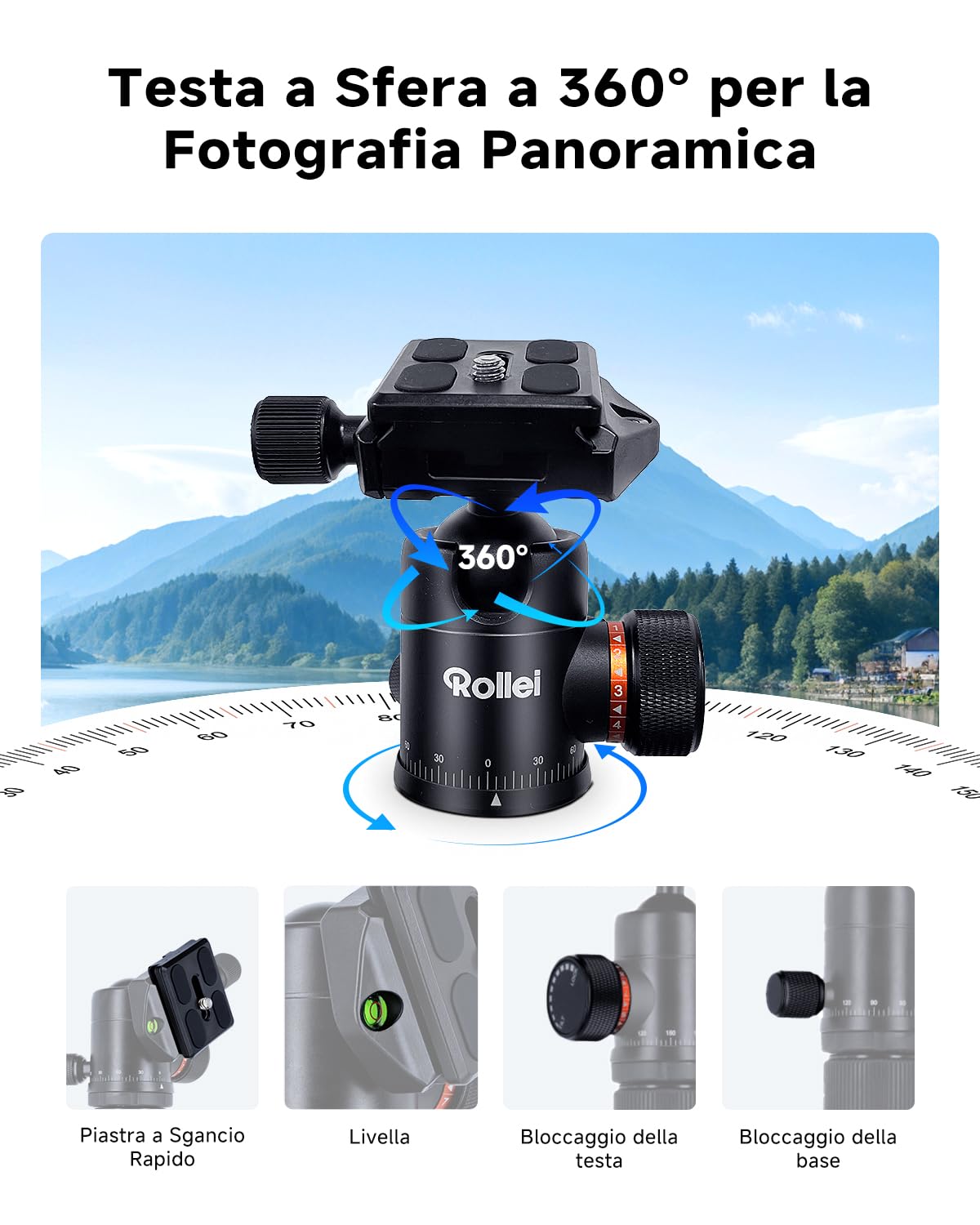 Tripode Roccia C5i Black 156 cm Tripode Photo 360° - Dettaglio